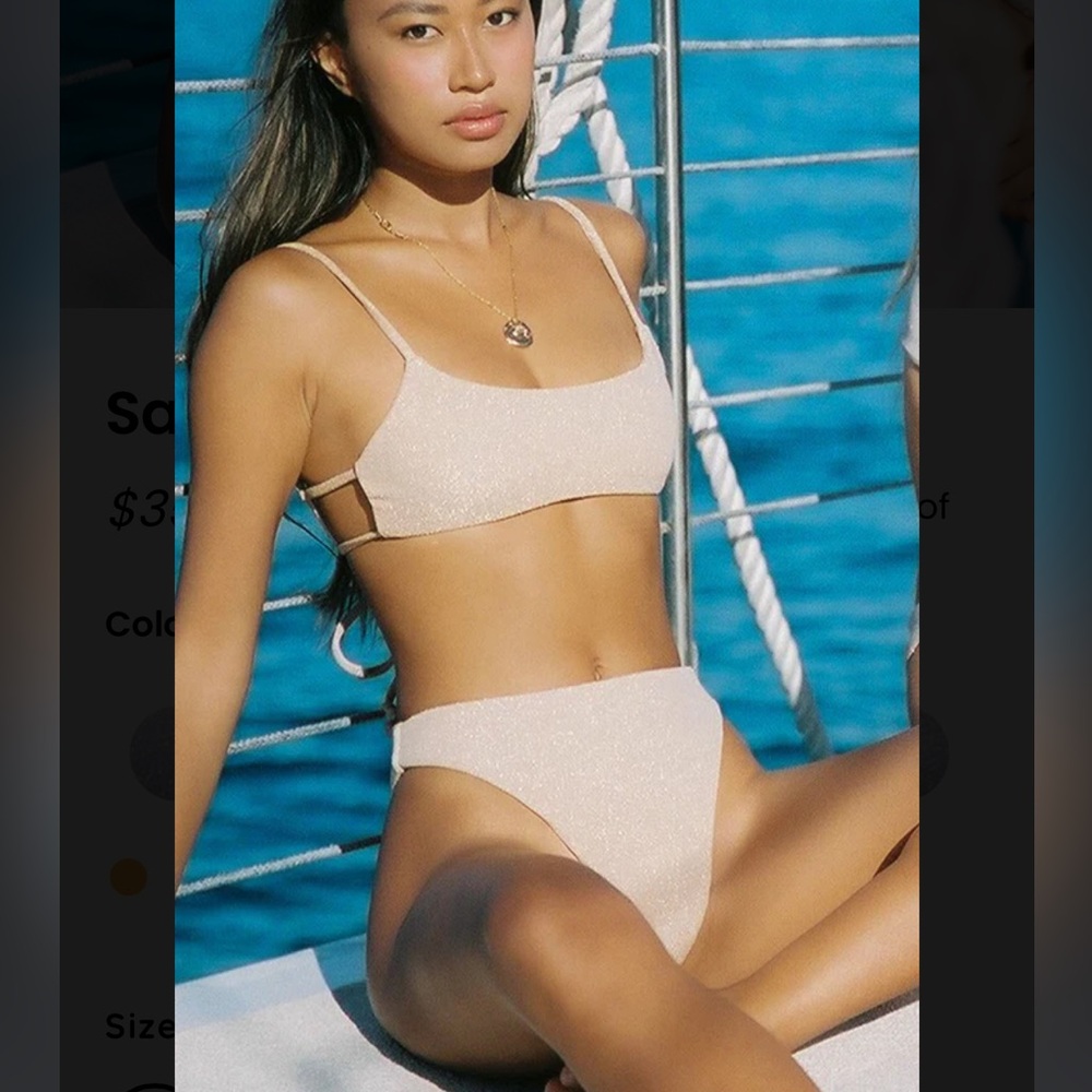 NWT Wave Babe Set Large Sahara Shimmer Bottom & Sahara Shimmer Top